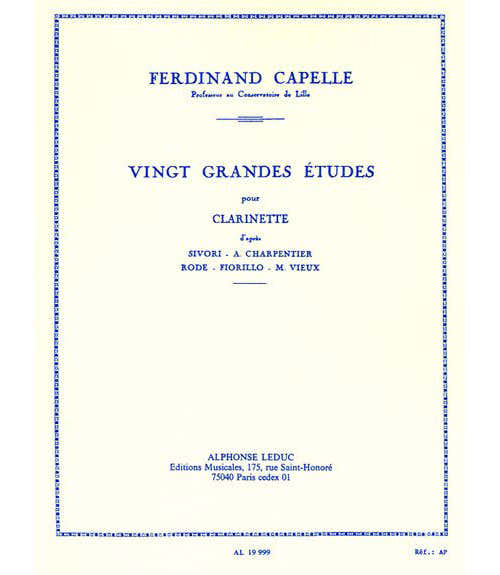 Capelle Ferdinand - 20 Grandi studi - Clarinetto