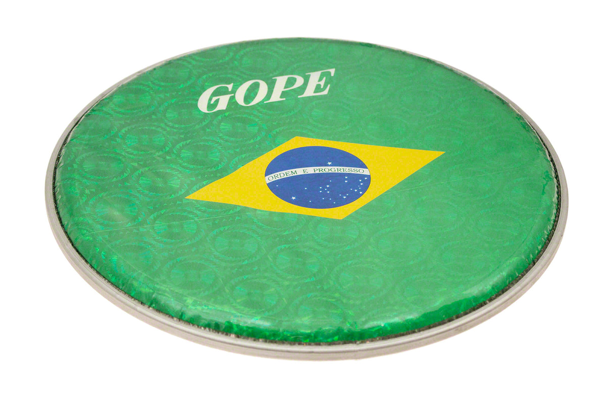 Gope Percussion HHOL10-BR - 10" DOUBLE HOLOGRAPHIC HEAD - FLAG BRAZIL