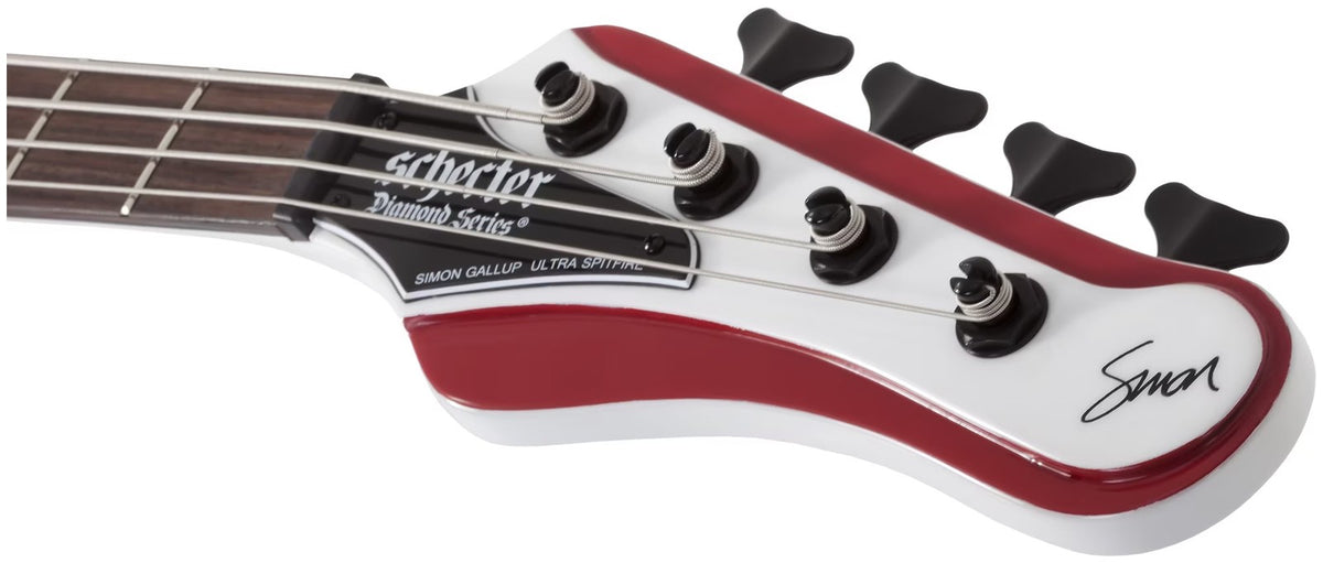 Ultra Spitfire Signature Simon Gallup Bianco lucido con Leone rosso