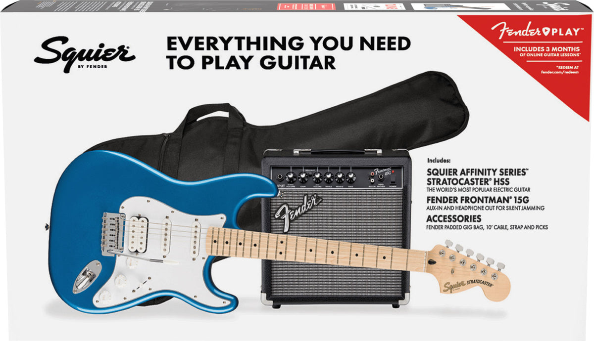 Stratocaster HSS Affinity Pack MN Blu Lake Placid