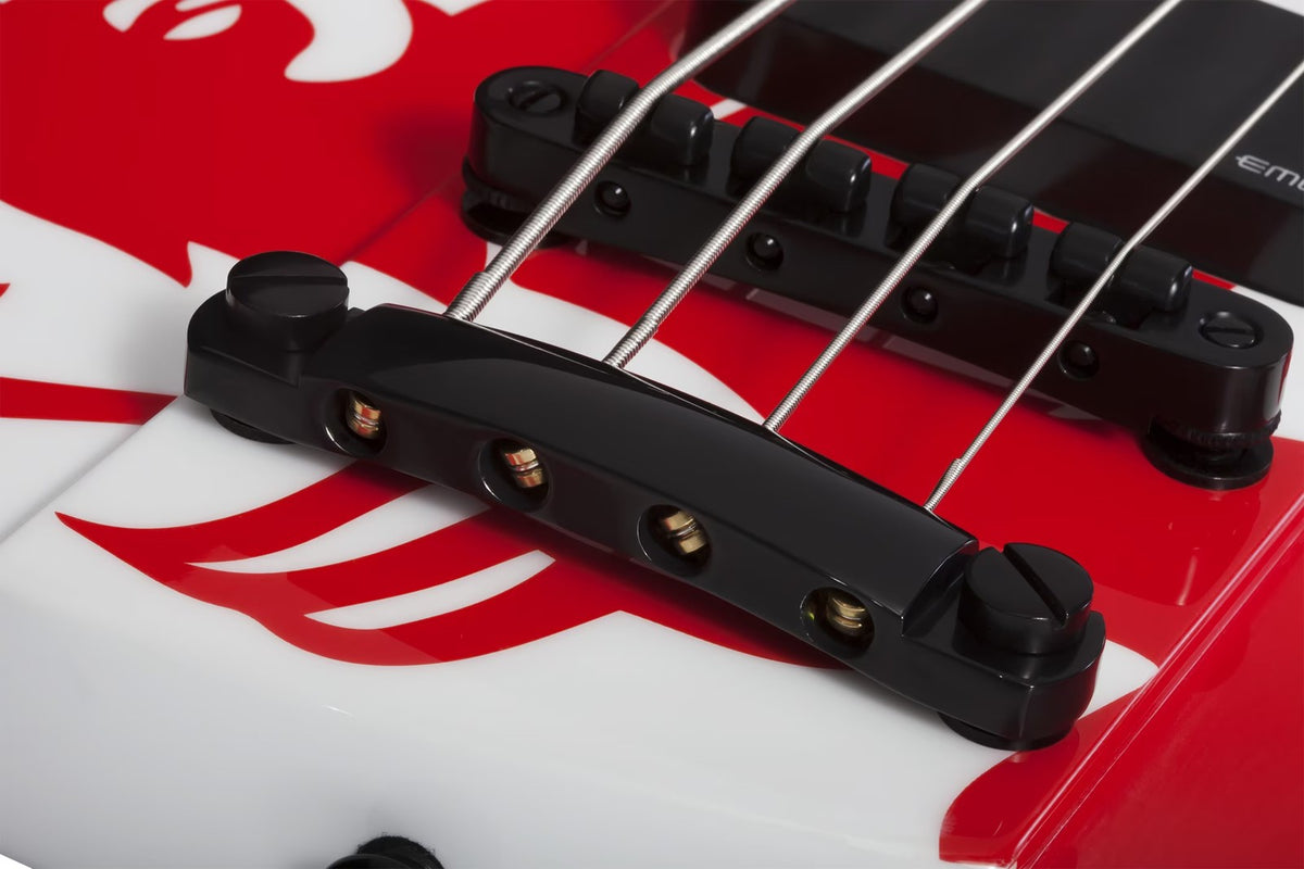 Ultra Spitfire Signature Simon Gallup Bianco lucido con Leone rosso