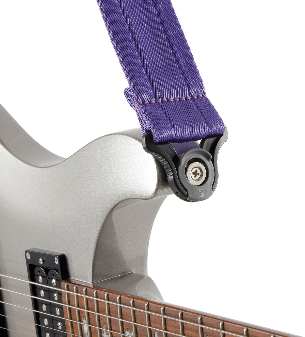 Tracolla per chitarra con blocco automatico, viola scuro