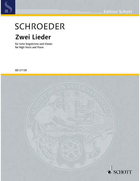 Schroeder - Zwei Lieder - High Voice et Piano