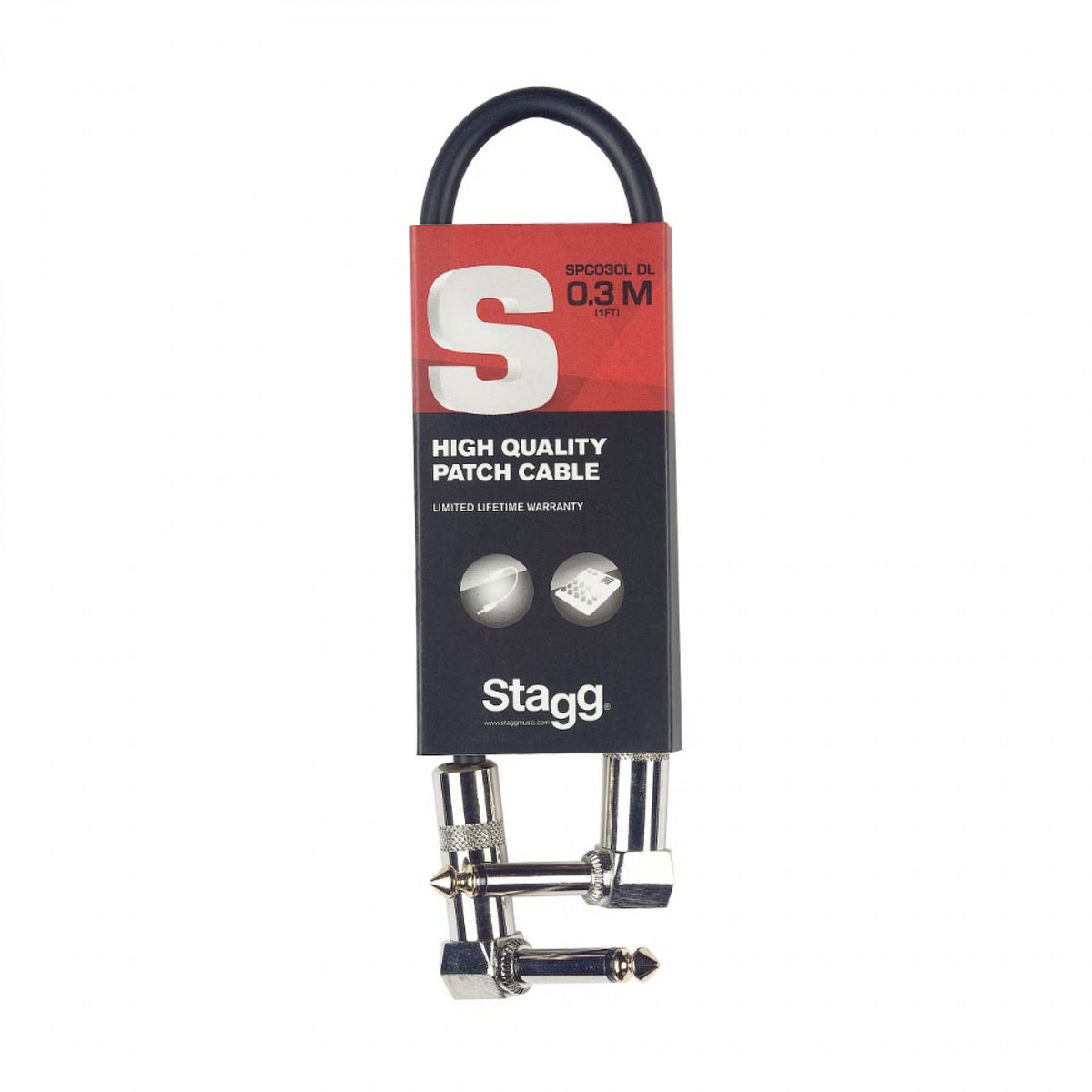 SPC3L DL Cavo di Patch Mono Jack/jack (M/M Angolato) 3 cm Metallo
