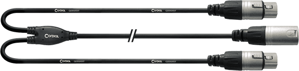 Cavo Y XRL Maschio / 2 XLR Femmine 30 CM