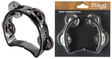 Mini tamburello 4 piattelli in plastica neri