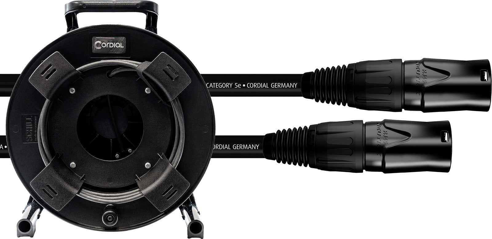 CORDIAL CAT 5E - S/UTP connettori NE8MXB1 / HIROSE RJ45 / avvolgicavo 50 m