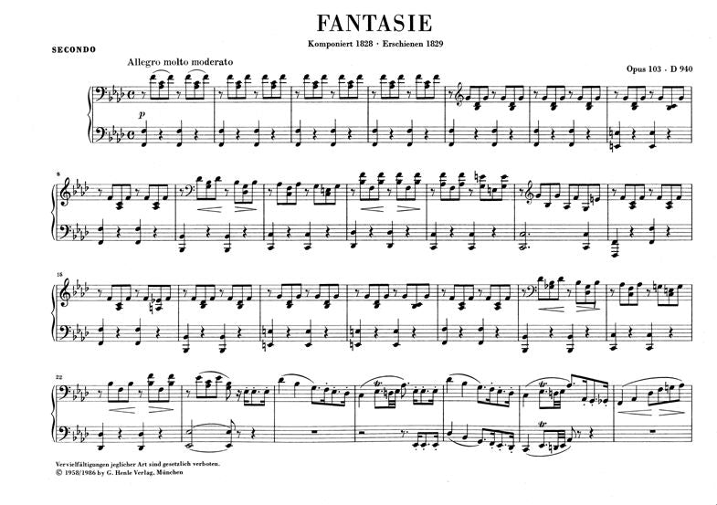 Schubert F. - Fantasy F Minor Op. 103 D 940