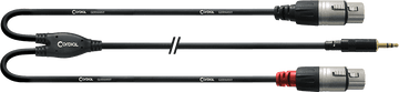 Cavo Y Sdoppiatore Minijack Stereo/2 XLR Femmina Lunghi 3 M