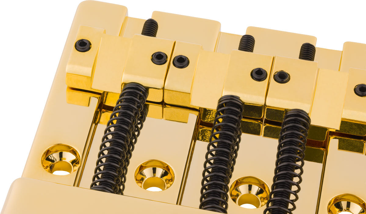 Fender Gruppo ponte per basso a 4 corde HiMass con sellette in zinco Oro