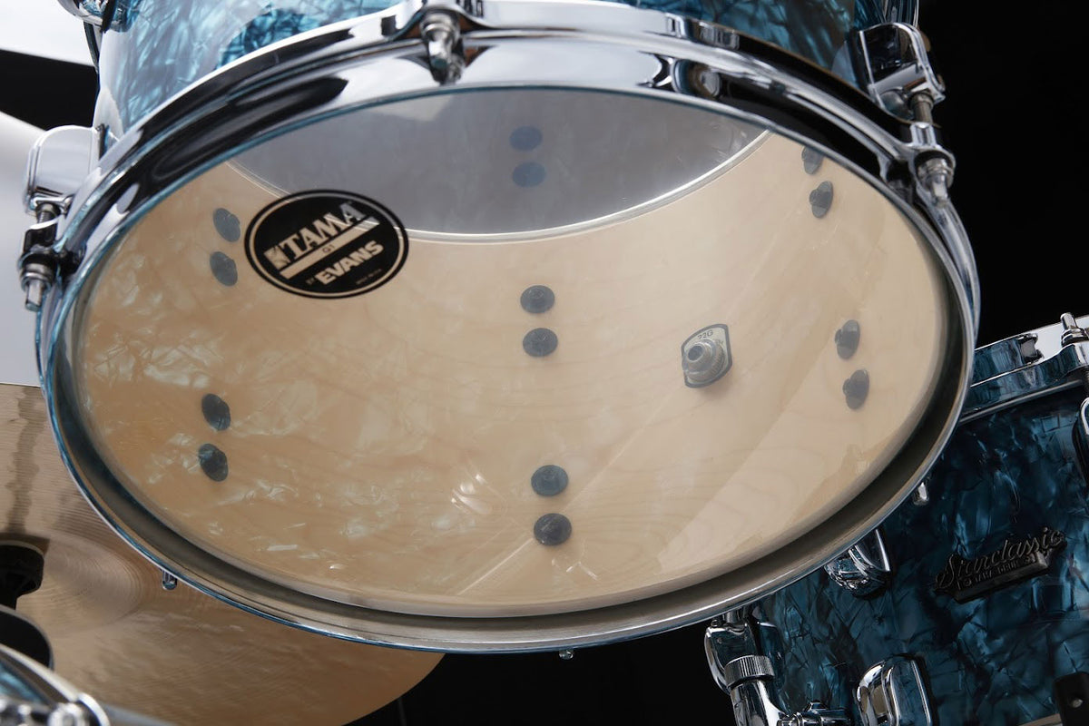 STARCLASSIC MAPLE ROCK 22 DRUM KIT CHROME SHELL HARDWARE TURQUOISE PEARL