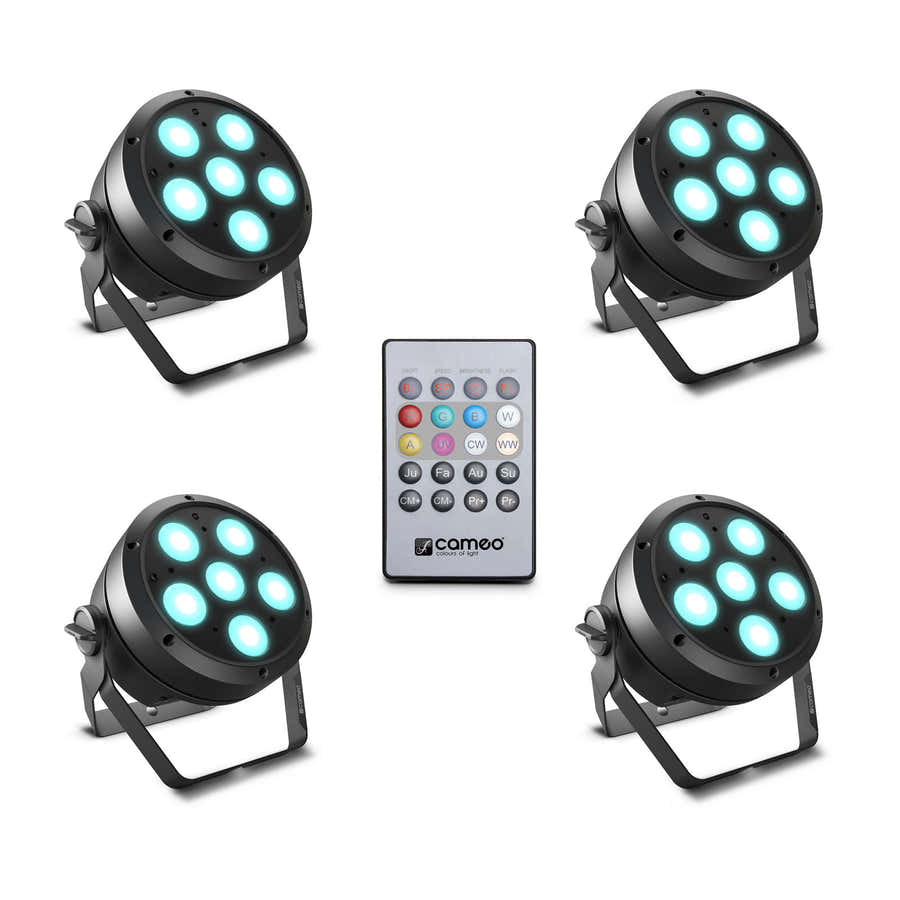 ROOT PAR 6 SET 1 - SET COMPOSTO DA 4 X CLROOTPAR6 CON TELECOMANDO A INFRAROSSI