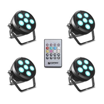 ROOT PAR 6 SET 1 - SET COMPOSTO DA 4 X CLROOTPAR6 CON TELECOMANDO A INFRAROSSI