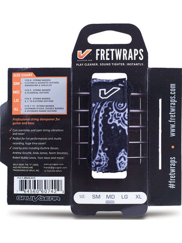FretWraps Bandana nero - Extra large