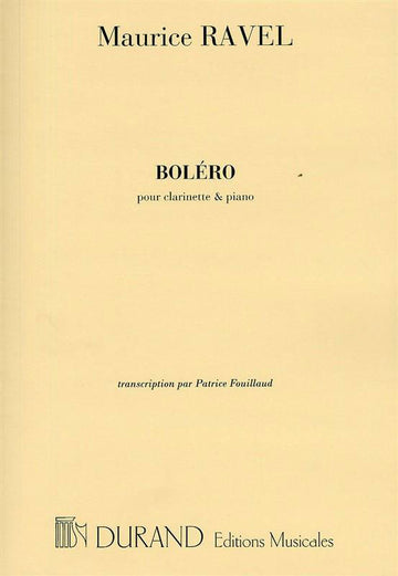 RAVEL M. - BOLERO - CLARINETTO E PIANOFORTE