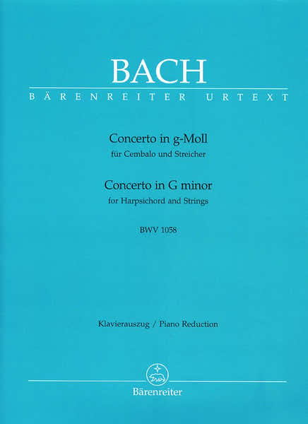 Barenreiter Bach J.S. - Concerto N°7 En Sol Mineur Pour Clavecin et Cordes BWV 1058 - Clavecin