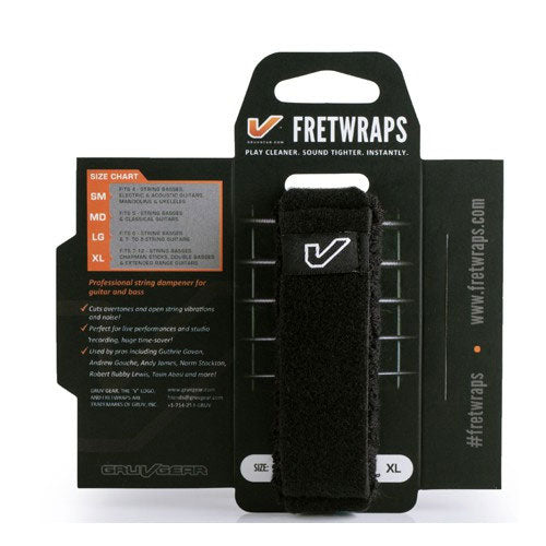 FRETWRAPS STRING MUTER- 1 PACK  BLACK (LARGE)