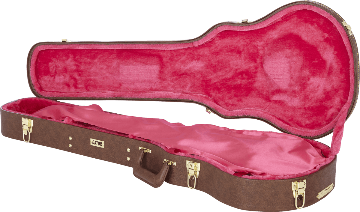 Custodia Les Paul Marrone in Legno Deluxe - GW