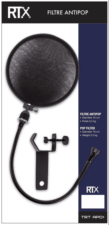 CLAMP-ON POP FILTER DIAMETER 16 CM