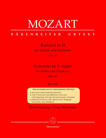 Moz W.A. - CONCERTO IN RE MAGGIORE N°4 KV 218 - VIOLINO PIANOFORTE