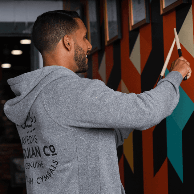 "L" Giacca Con Cappuccio Zildjian Grigia