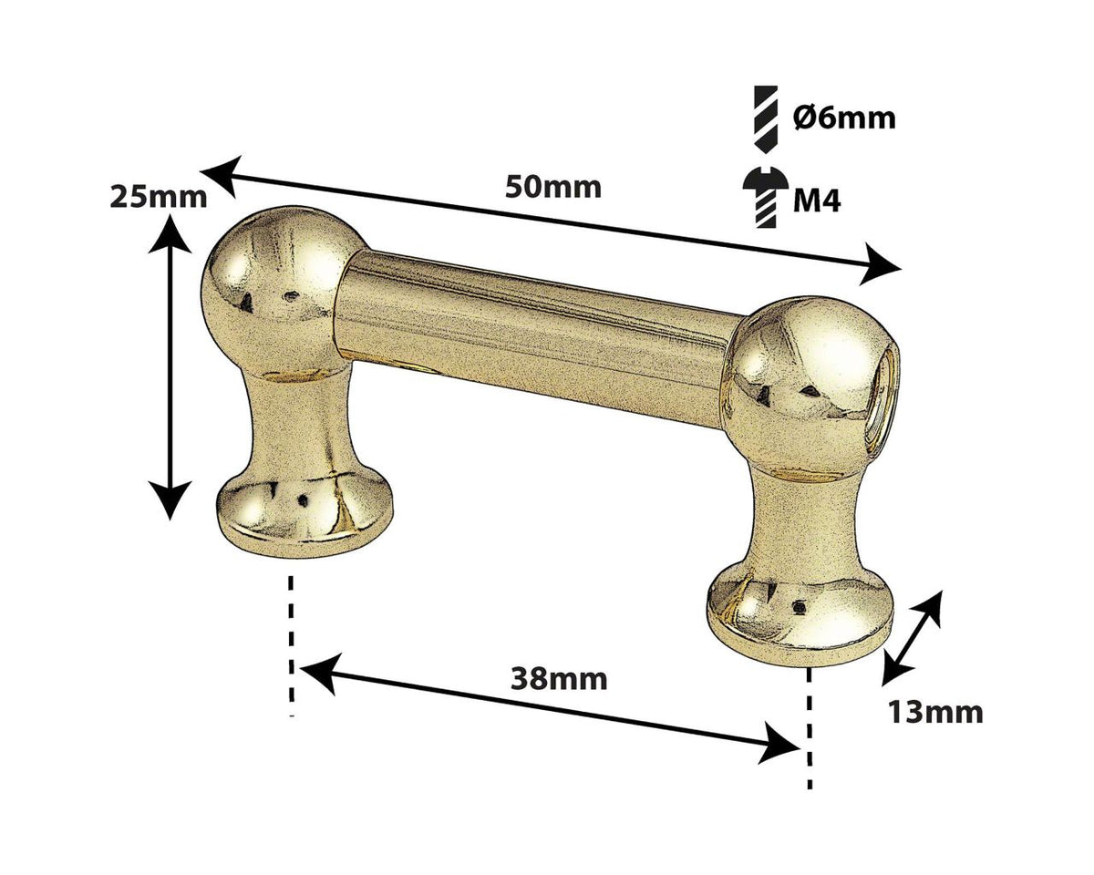 Blocchetto Tubolare - 38mm - Ottone - A Singolo Tirante (X1)