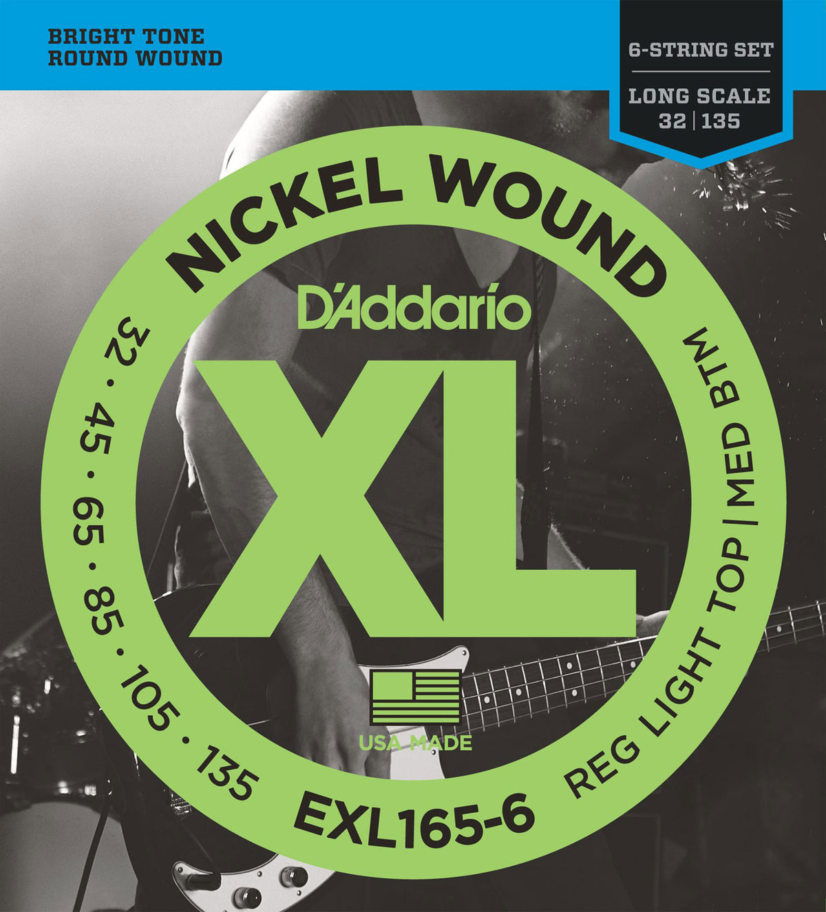 EXL165 corde avvolte in nickel scala lunga Regular Light Top 45-105