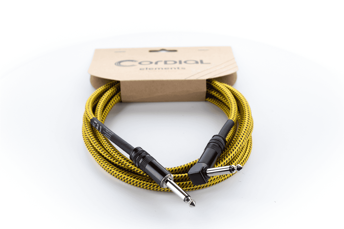 Cavo per Chitarra Jack Dritto /Angolato 3 M Tweed Giallo