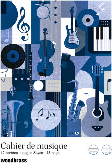 Quaderno di musica 12 Pentagrammi + pagine Seyes - 48 pagine