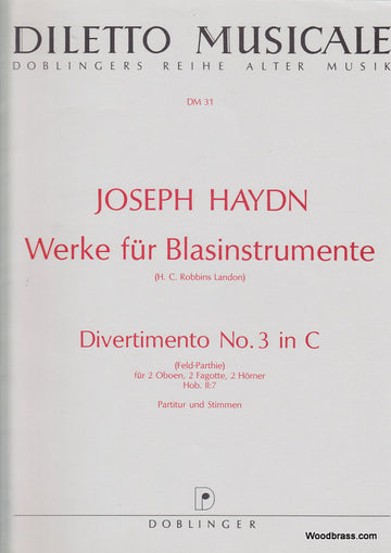 Haydn Joseph - Divertimento N°3 In C Hob.ii:7 - Conducteur & Parties