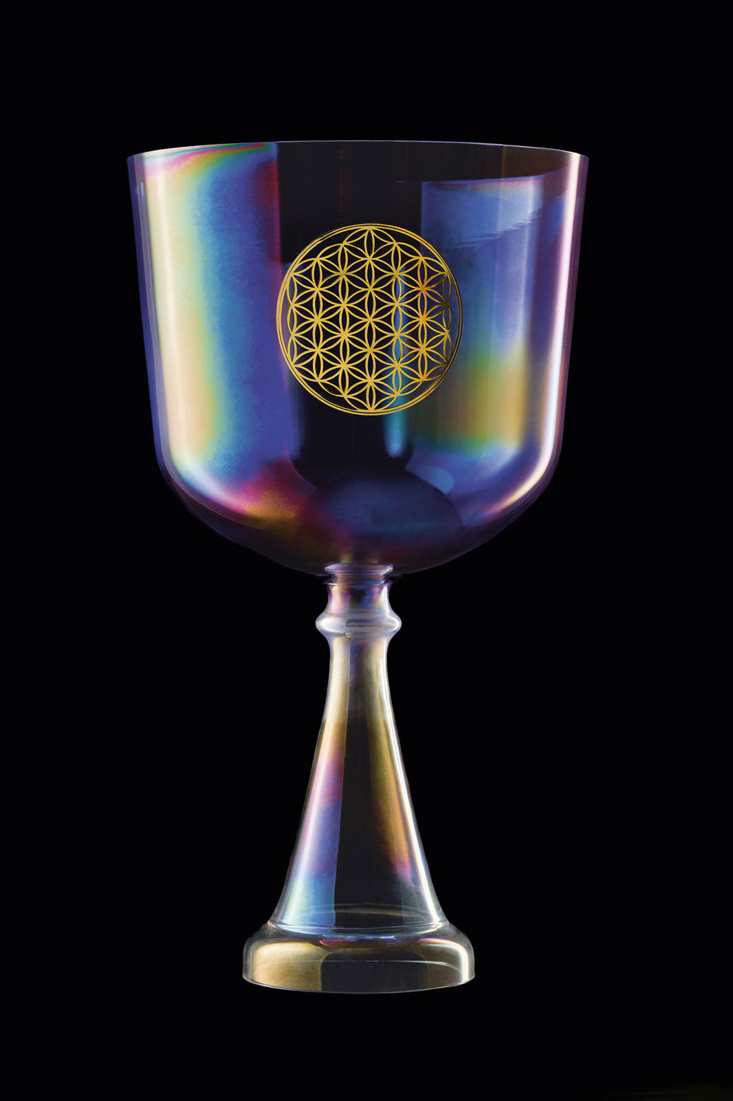 MEINL SONIC ENERGY CRYSTAL SINGING CHALICE 8" PURPLE FLOWER OF LIFE HEART CHAKRA