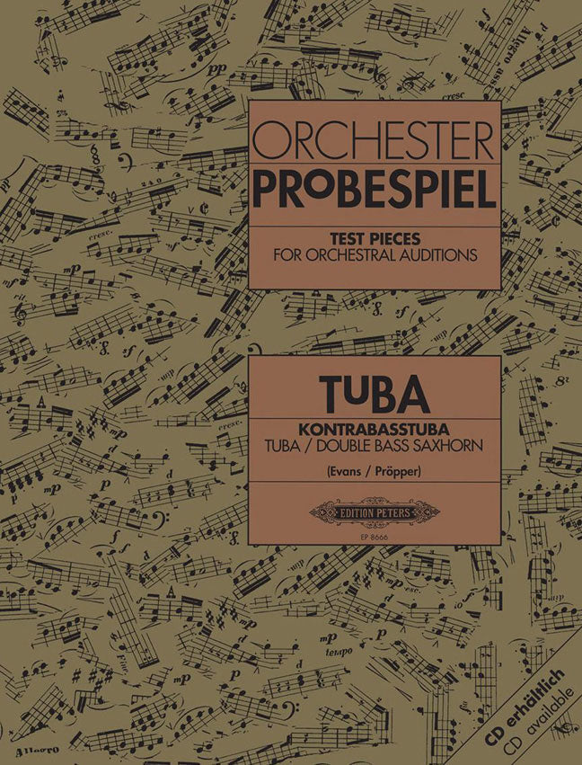 Edition Peters Test Pieces For Orchestral Auditions - Tuba