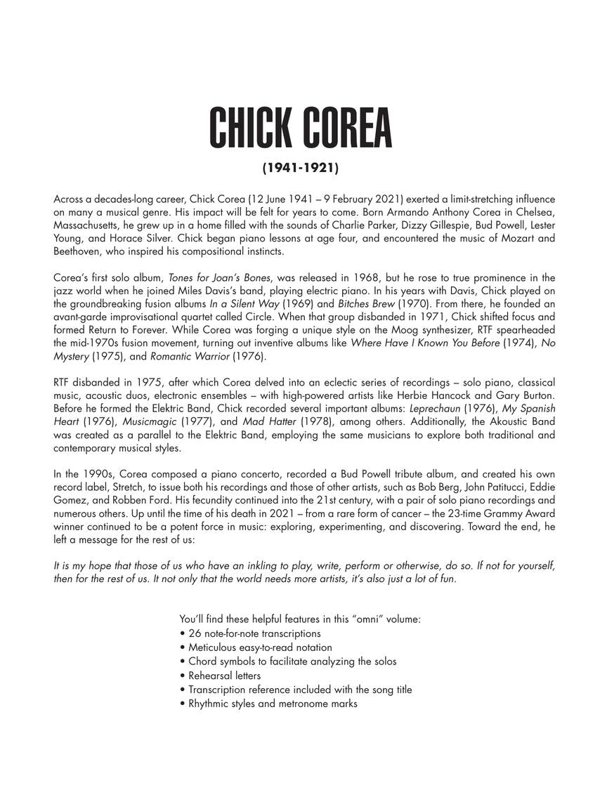 Chick Corea - Omnibook - Trascrizioni per pianoforte