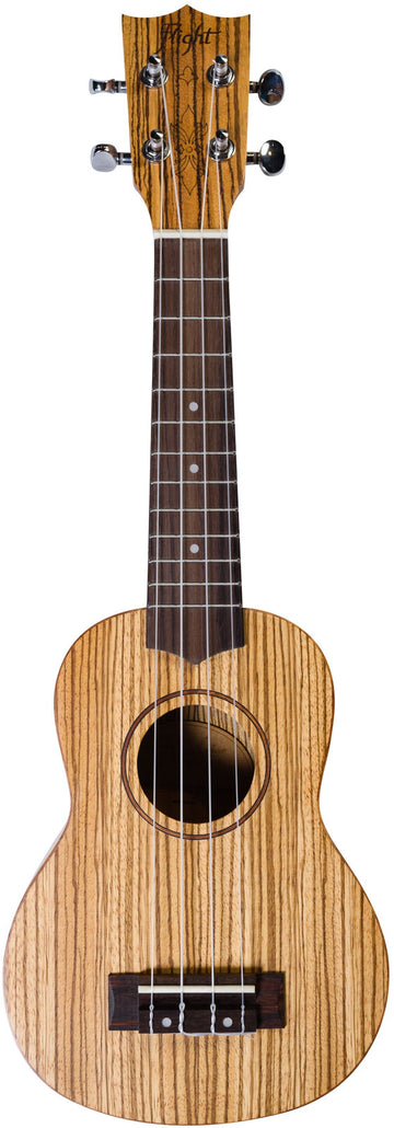 Flight: DUS322 Soprano Ukulele - Zebrawood (+ Bag) -