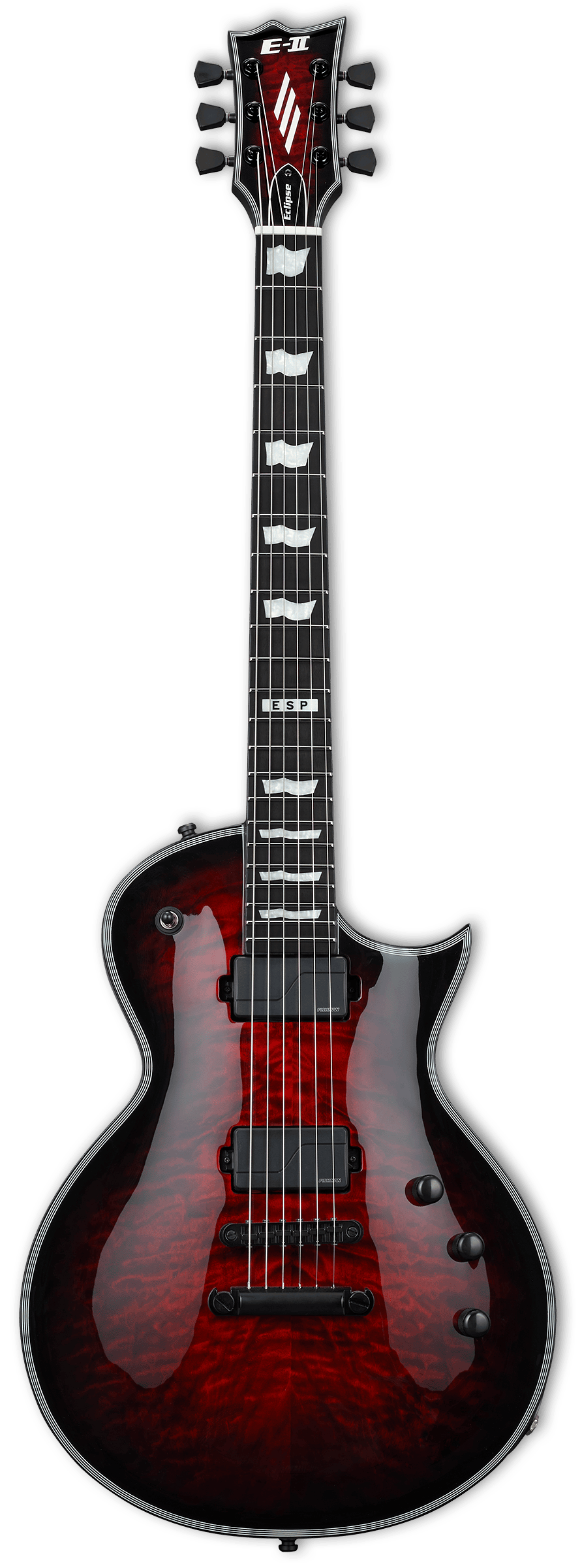 E-II Eclipse Quilted Maple Fluence Trasparente Nero Ciliegia Sunburst