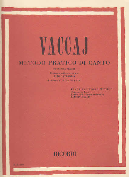 Vaccaj - Metodo pratico di canto (S o T) Con CD
