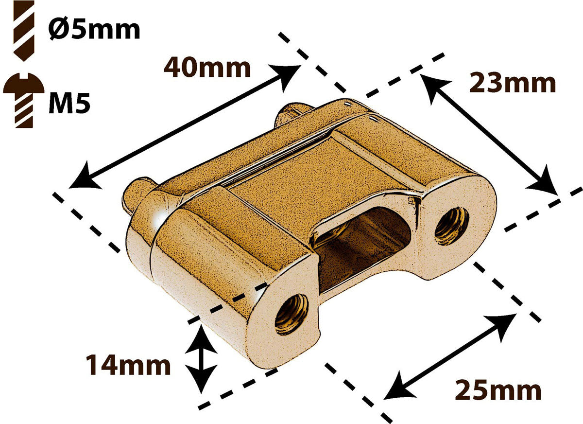 STOB4-BR Contropiastra pressofusa "deluxe" per cordiera del rullante Dorato 25mm