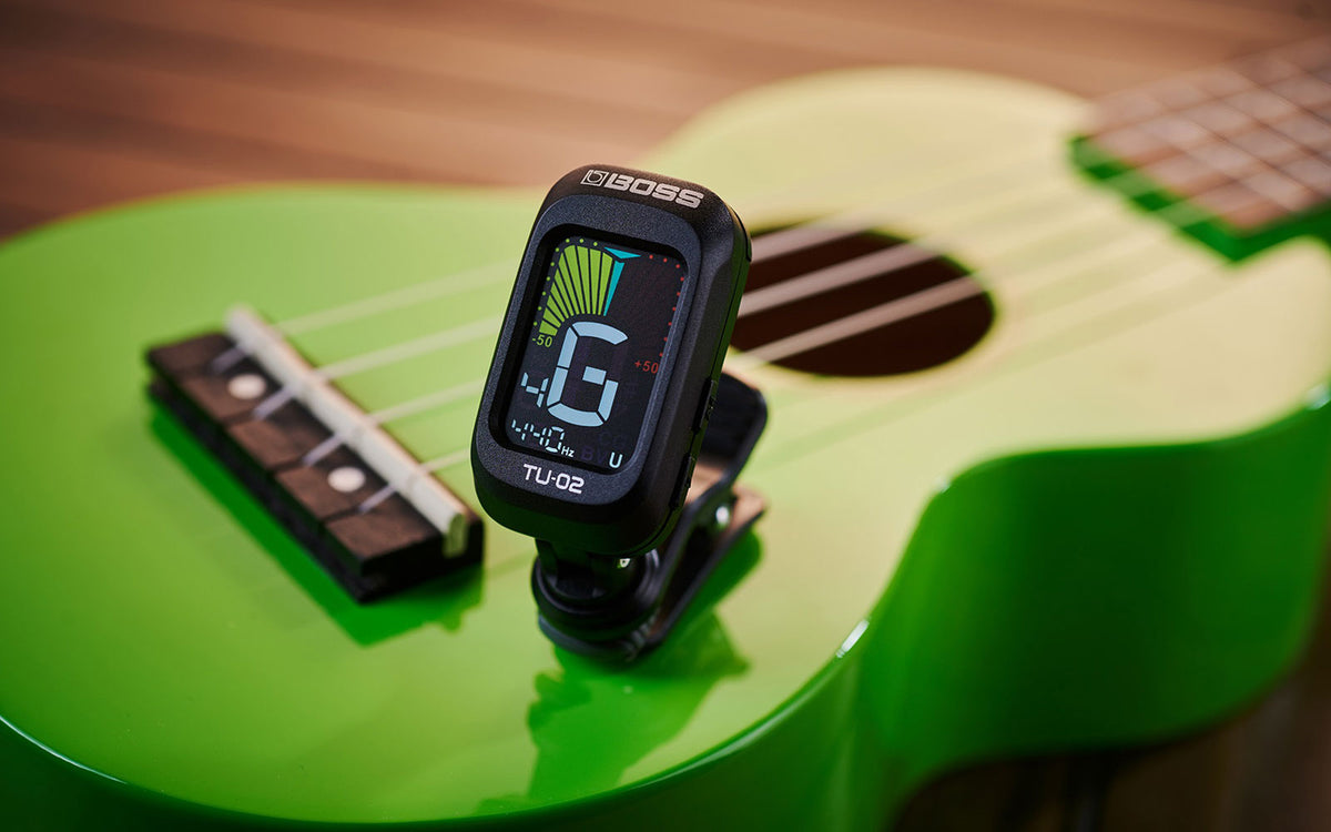 TU-02 PREMIUM QUALITY CLIPON TUNER WITH FULL COLOUR DISPLAY AND MULTIPLE TUNING MODES