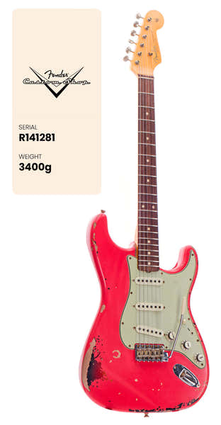 Stratocaster Michael Landau '63 ROSSO FIESTA su Sunburst a 3 Colori Artista Signature 2025