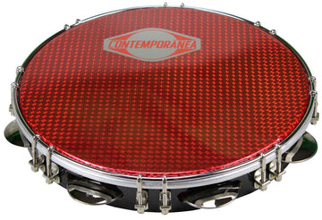 C-PF11-1BR - Pandeiro 11" Nero - Pelle Rossa - Ricondizionato