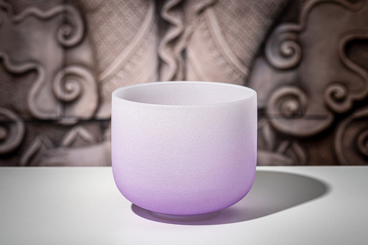 MEINL SONIC ENERGY CRYSTAL SINGING BOWL 8" COLOUR-FROSTED PURPLE NOTE B4 CROWN CHAKRA