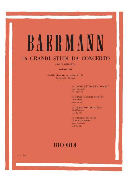 BAERMANN K. - 16 GRANDI STUDI DA CONCERTO - clarinetto