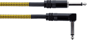Cavo per Chitarra Jack Dritto /Angolato 3 M Tweed Giallo