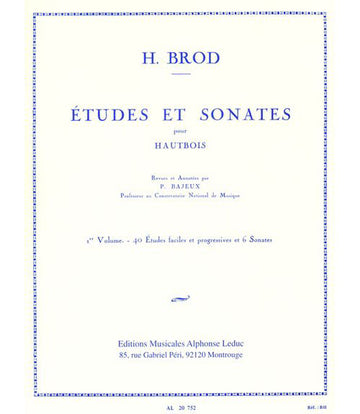 Brod Henri - Etudes et Sonates Vol.1