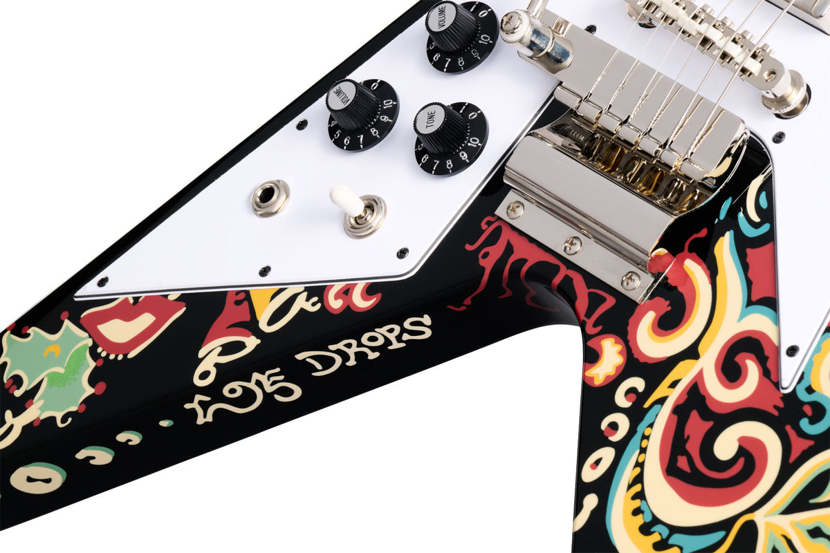 Flying V Signature Jimi Hendrix "Love Drops" Lh Ebano