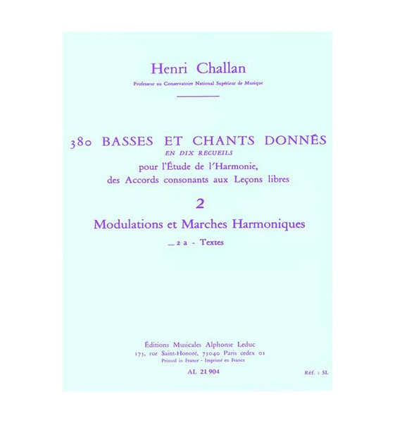 CHALLAN H. - 380 BASSES ET CHANTS DONNES VOL. 2