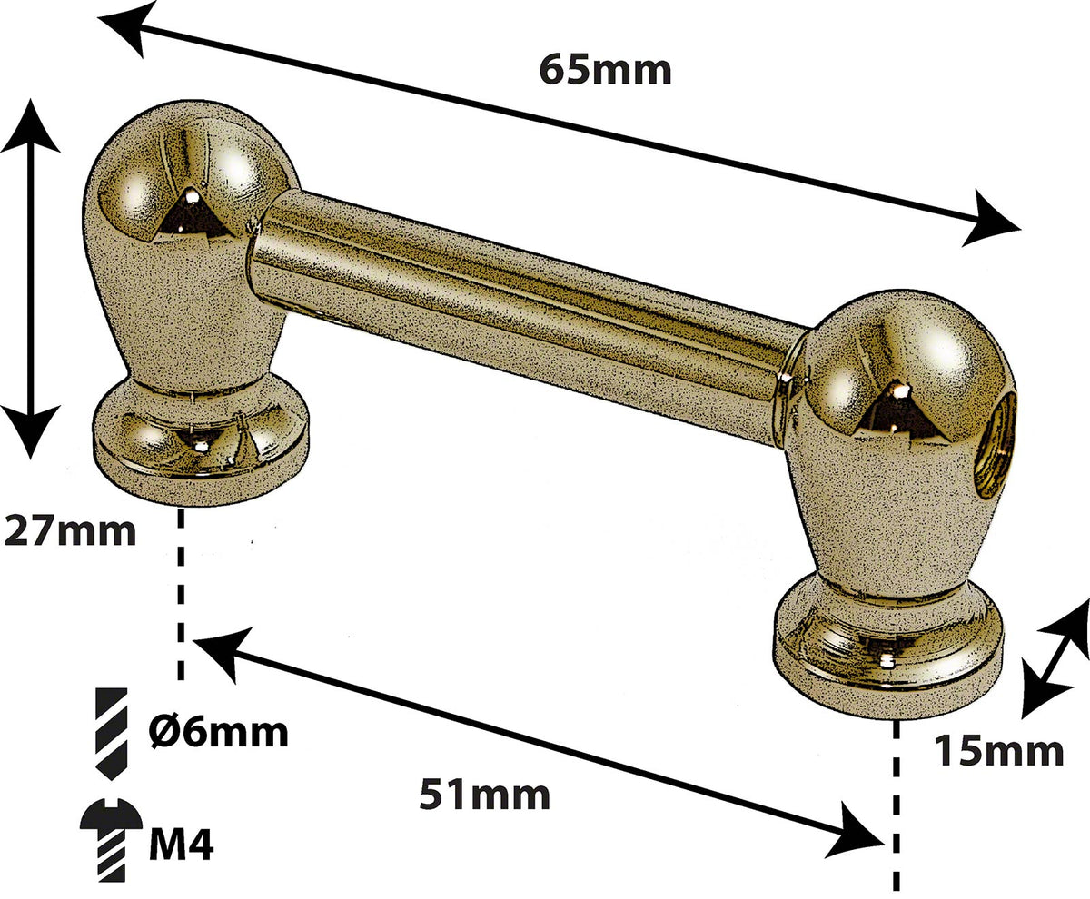 Blocchetto Tubolare - 51mm - Ottone - A Singolo Tirante (X1)
