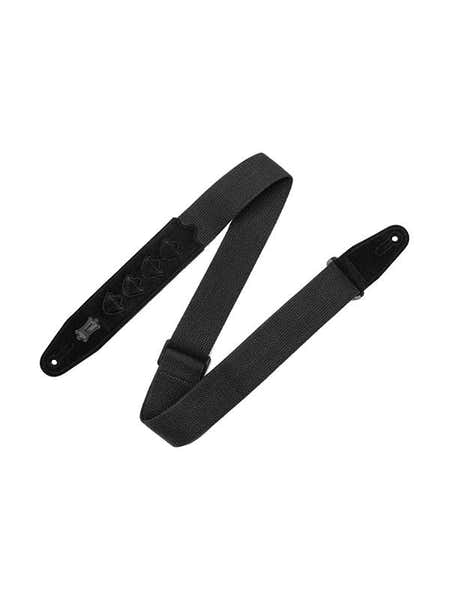 Tracolla in cotone con 4 porta-plettro 5 cm - Nero