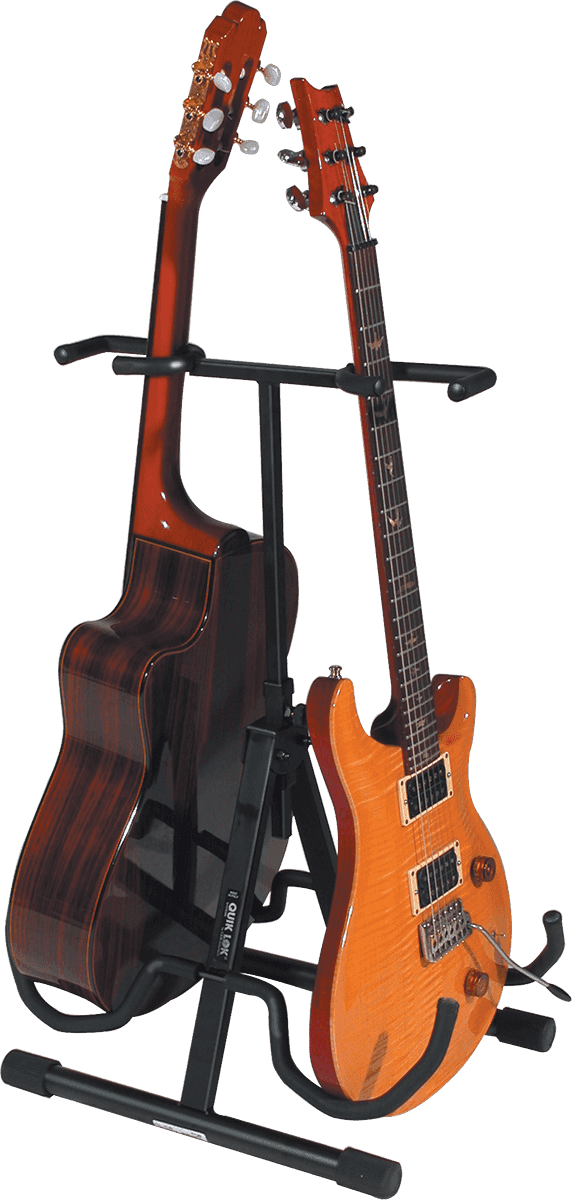 QL694 UNIVERSAL DOUBLE GUITAR STAND BLACK