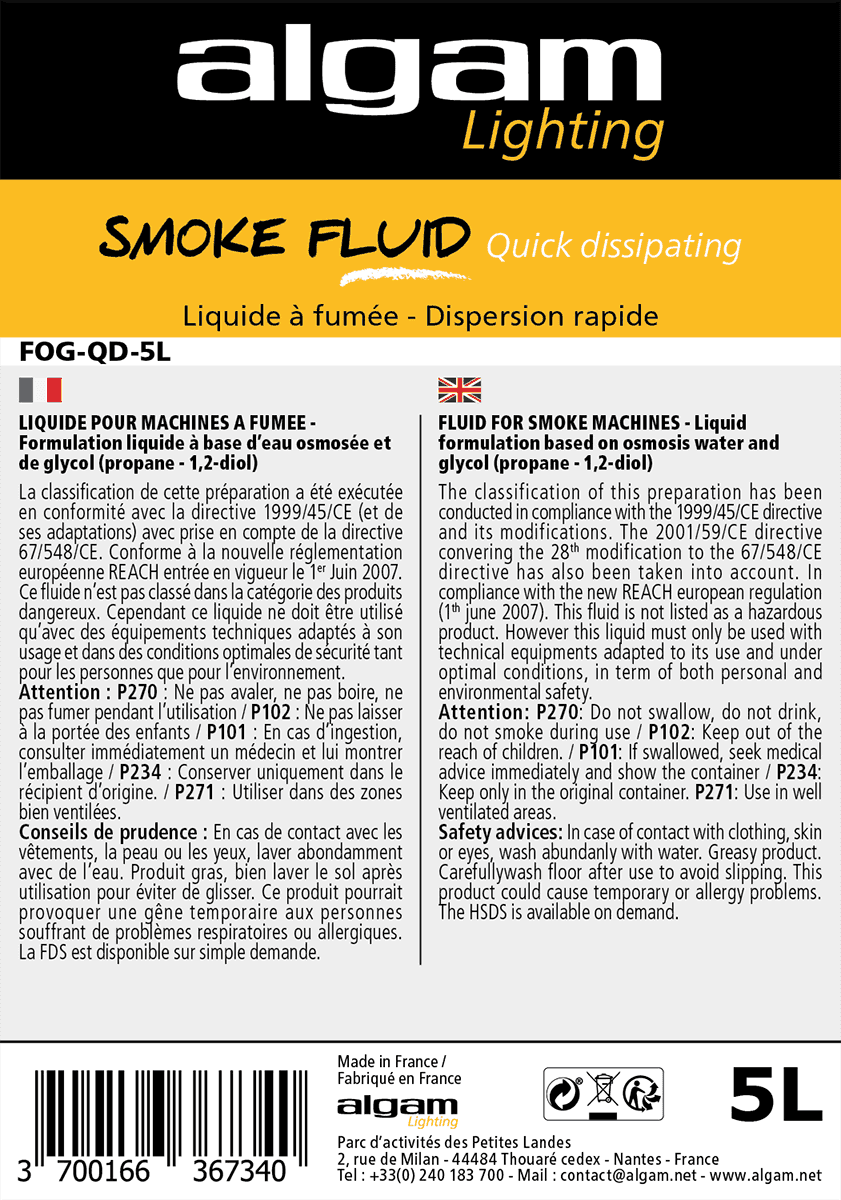 Liquido per Fumo Dispersione Rapida 5L